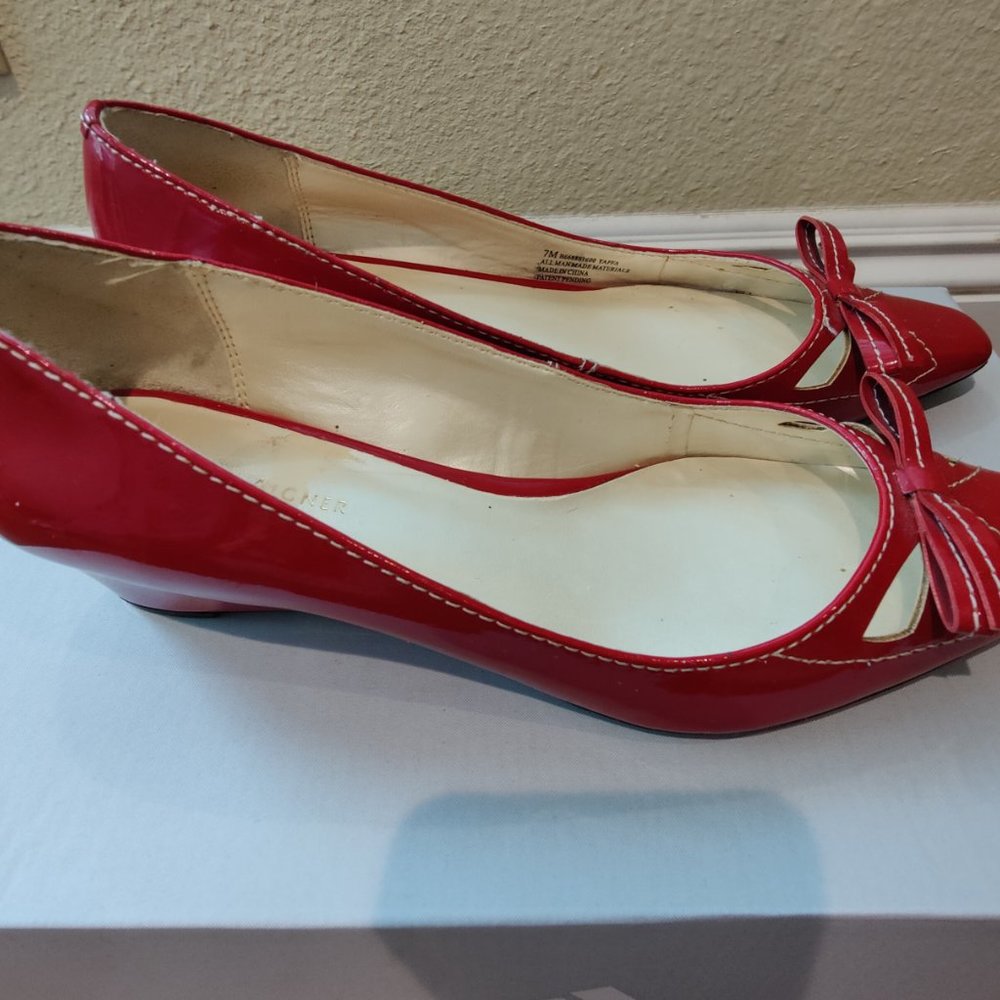 Etienne Aigner Red Wedge Shoes